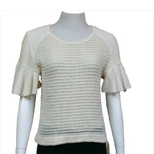 Free People Cream Knit Blouse